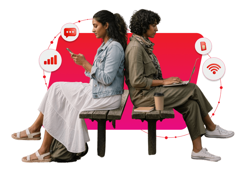 Woman smiling while using phone